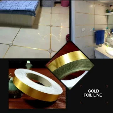 Golden । Self-Adhesive 1-Line Waterproof Tiles Gap Tape (1×5000 cm) । CN-15 - Image 9