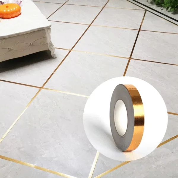 Golden । Self-Adhesive 1-Line Waterproof Tiles Gap Tape (1×5000 cm) । CN-15 - Image 14