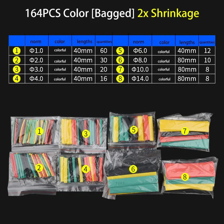 164 PCs । Heat Shrink Tube । CN-54 - Image 3