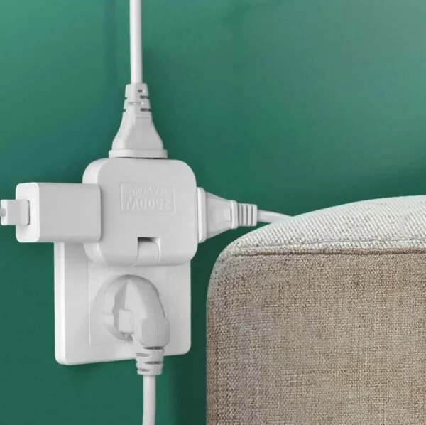 3 PCs । 3-in-1 Rotatable EU Plug Adapter । CN-65 - Image 5
