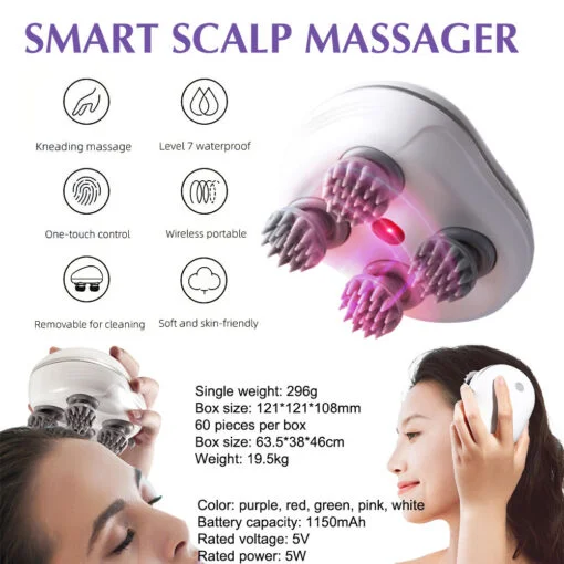 Smart Scalp Massager with Red Leaser । CN-81