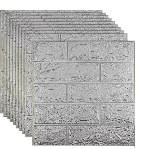 Ash । Self-Adhesive 3D Brick Pattern Foam Wall Sticker (27×120 inch) । CN-75