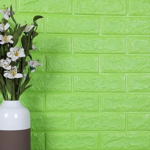 Light Green । Self-Adhesive 3D Brick Pattern Foam Wall Sticker (27×120 inch) । CN-75 - Image 4