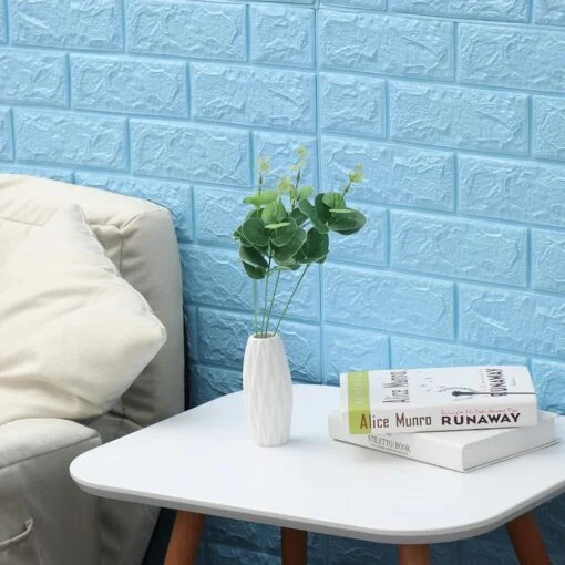 Sky । Self-Adhesive 3D Brick Pattern Foam Wall Sticker (27×120 inch) । CN-75