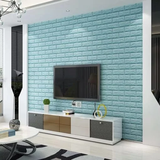 Sky । Self-Adhesive 3D Brick Pattern Foam Wall Sticker (27×120 inch) । CN-75 - Image 3