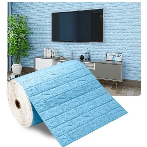 Sky । Self-Adhesive 3D Brick Pattern Foam Wall Sticker (27×120 inch) । CN-75 - Image 7