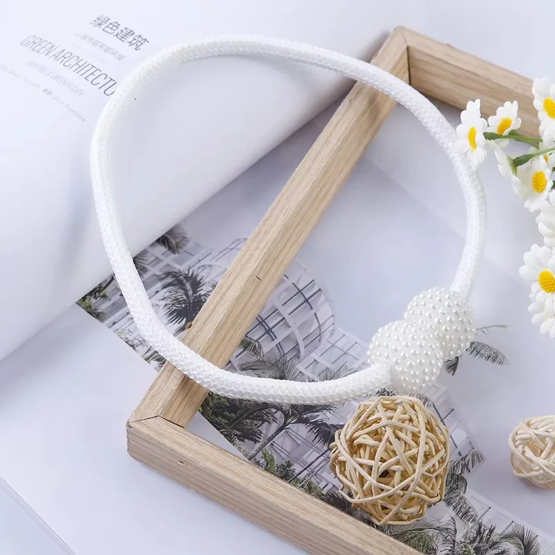 White । Magnetic Curtain Tieback with Big Pearl Ball (1 Pair) । CN-28 - Image 4
