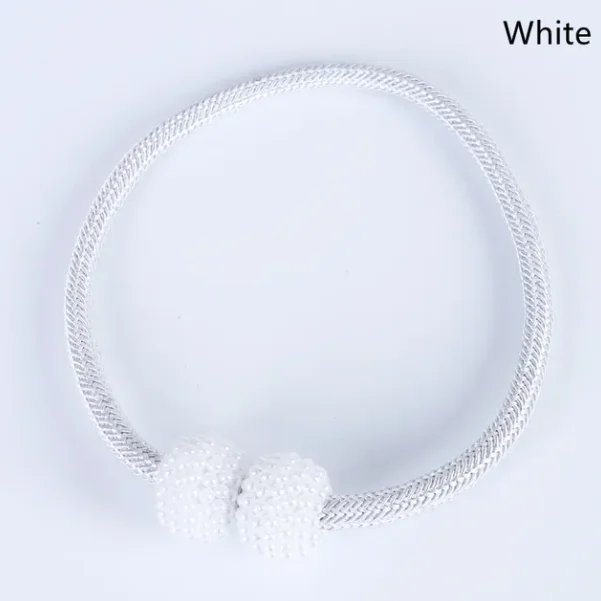 White । Magnetic Curtain Tieback with Big Pearl Ball (1 Pair) । CN-28 - Image 5