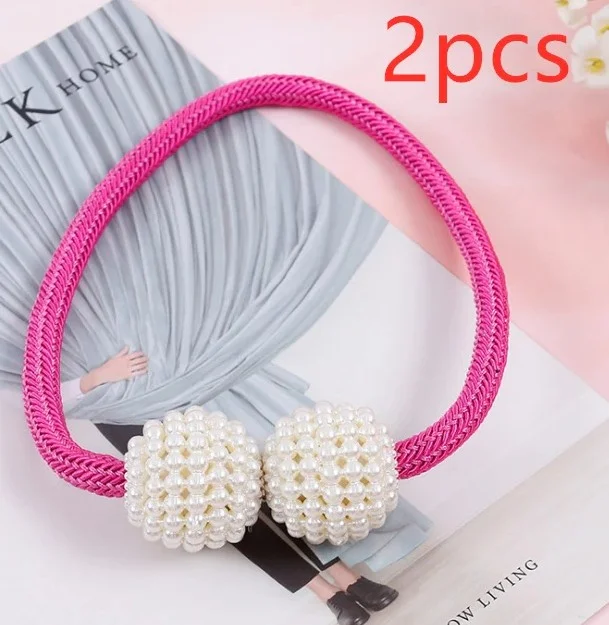 Pink । Magnetic Curtain Tieback with Big Pearl Ball (1 Pair) । CN-28 - Image 3