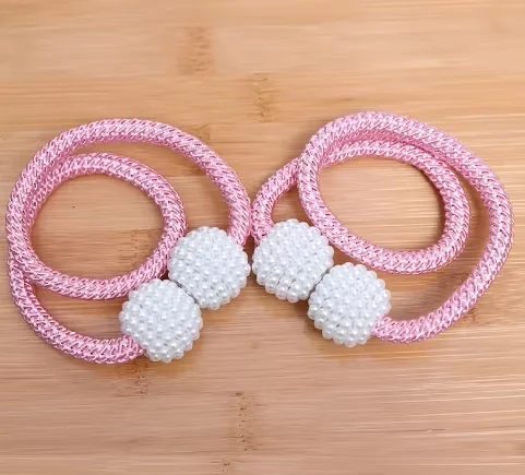 Pink । Magnetic Curtain Tieback with Big Pearl Ball (1 Pair) । CN-28 - Image 5