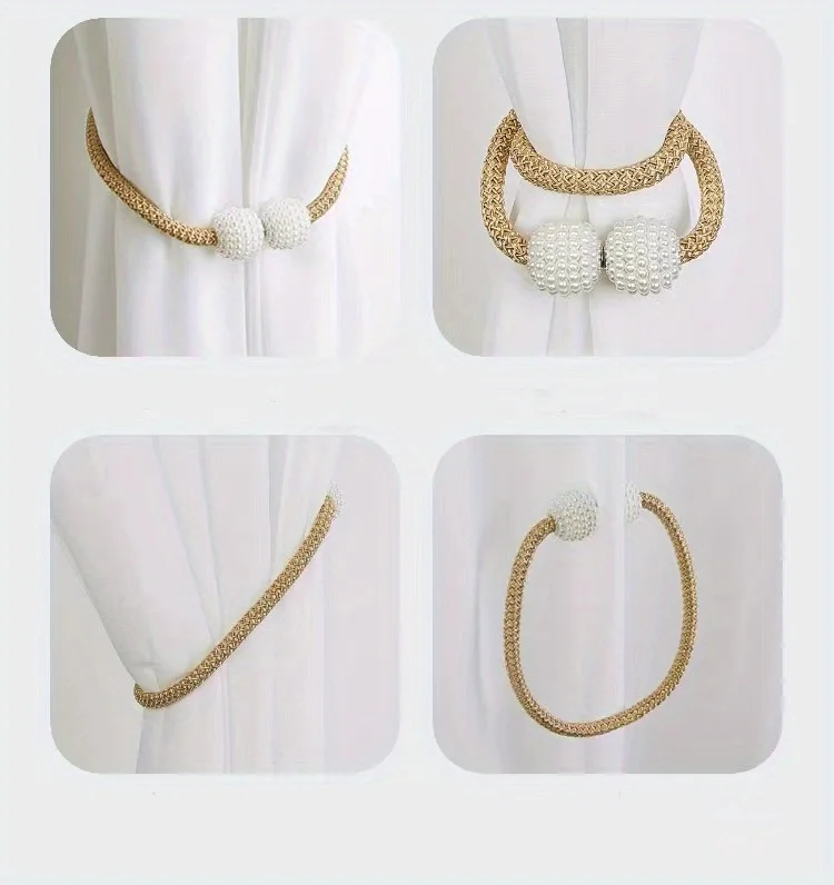 Master । Magnetic Curtain Tieback with Big Pearl Ball (1 Pair) । CN-28 - Image 4