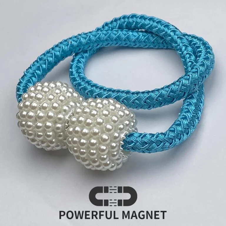 Blue । Magnetic Curtain Tieback with Big Pearl Ball (1 Pair) । CN-28 - Image 4