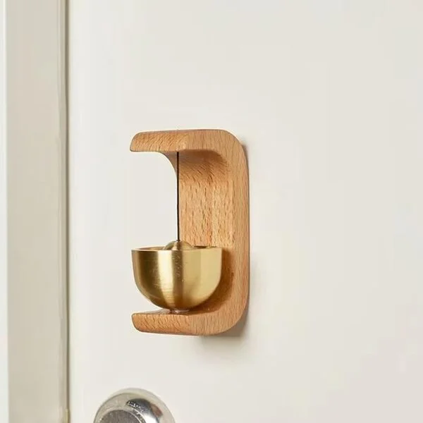 Beige । Wooden Wind Chime Magnetic Wireless Door Bell (3.5x7 cm) । CN-72 - Image 3