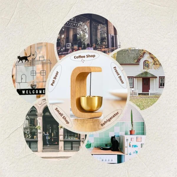 Beige । Wooden Wind Chime Magnetic Wireless Door Bell (3.5x7 cm) । CN-72 - Image 5