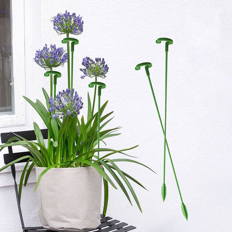 10 PCs । Plant Support Stake with Ring (Green) (37 cm) । CN-38 - Image 3