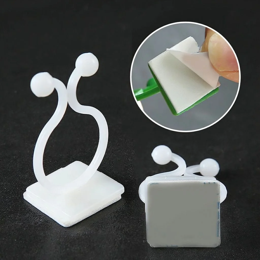 50 PCs । Self-Adhesive Plant Climbing Fixture Clip (Green) । CN-35 - Image 5
