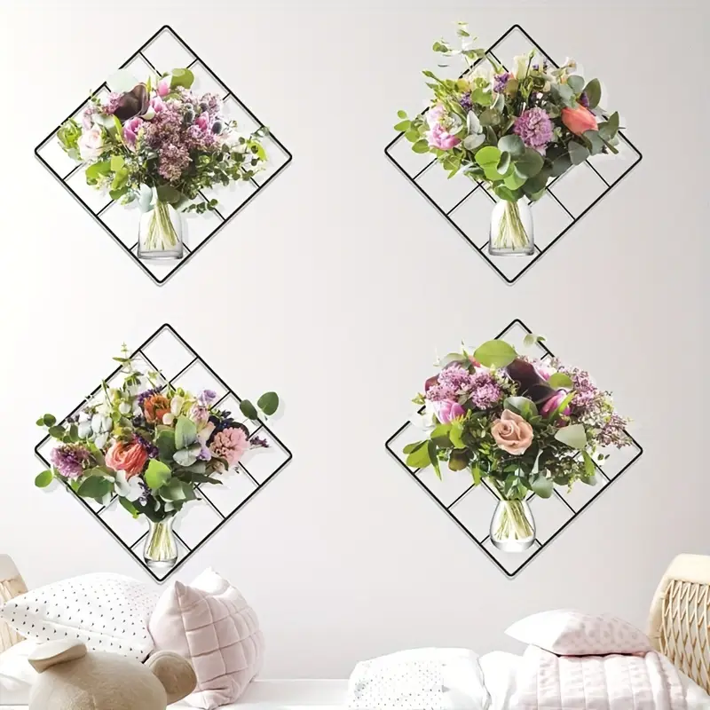 3D Flower Bouquet Vase Wall Sticker (29.3x29.3 cm) । CN-04 - Image 3