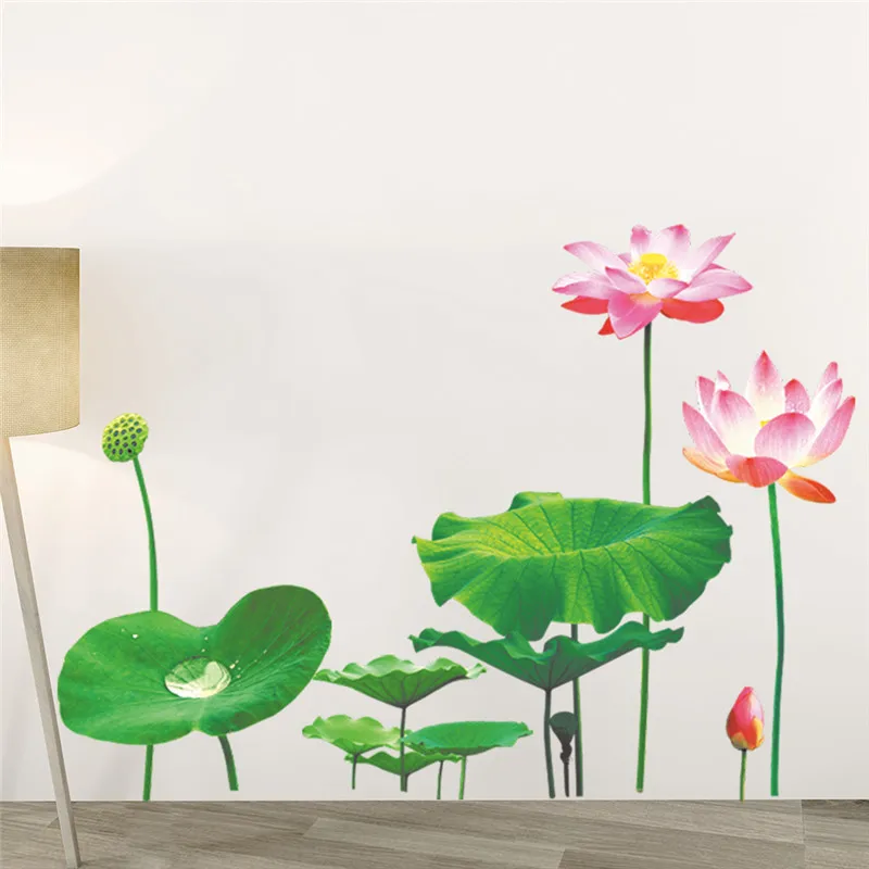 3D Lotus Flower & Leaf Wall Sticker (80x148 cm) । CN-03 - Image 6