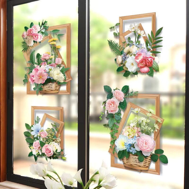 3D Flower Bouquet Basket Wall Sticker (64x78 cm) । CN-13 - Image 3