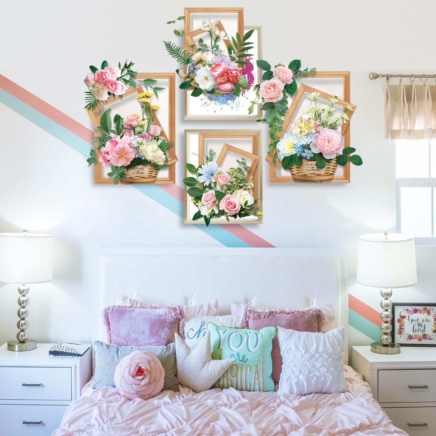 3D Flower Bouquet Basket Wall Sticker (64x78 cm) । CN-13 - Image 5