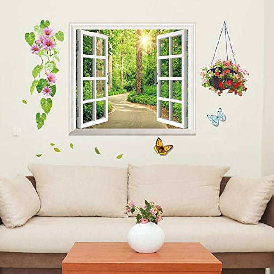 3D Window Wall Sticker (77x107 cm) । CN-08