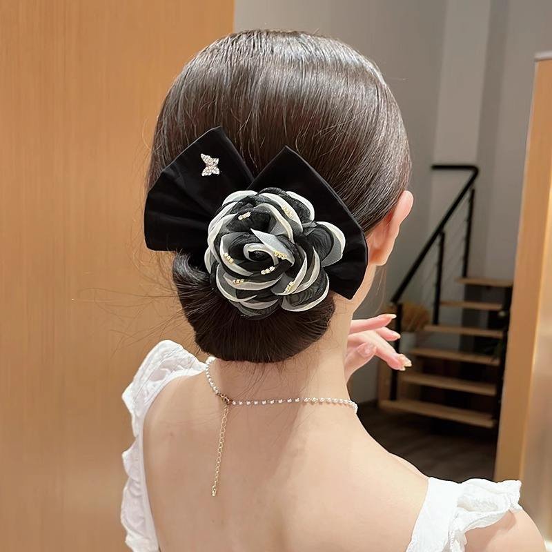 2 PCs । Rose Hair Bun Maker Hair Clip । CN-130