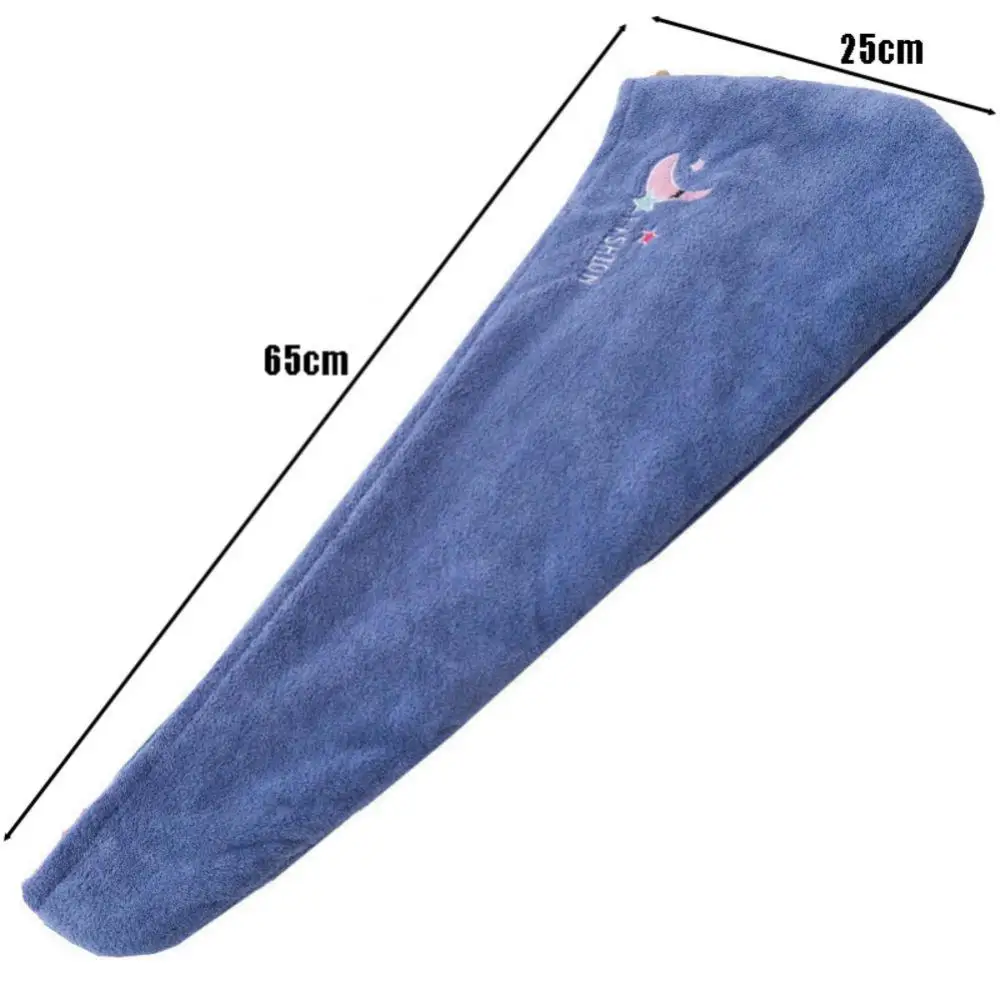 Blue । Microfiber Hair Drying Towel Shower Cap । CN-132 - Image 5