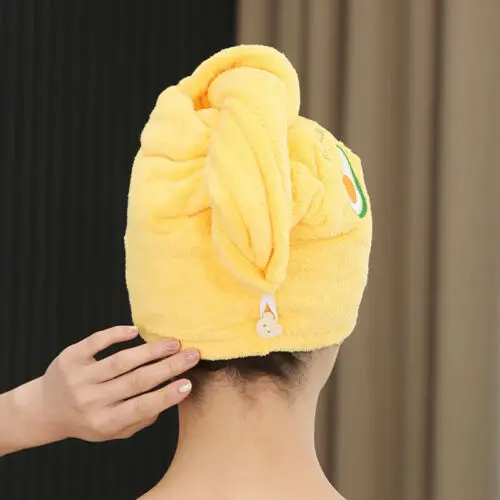 Yellow । Microfiber Hair Drying Towel Shower Cap । CN-132
