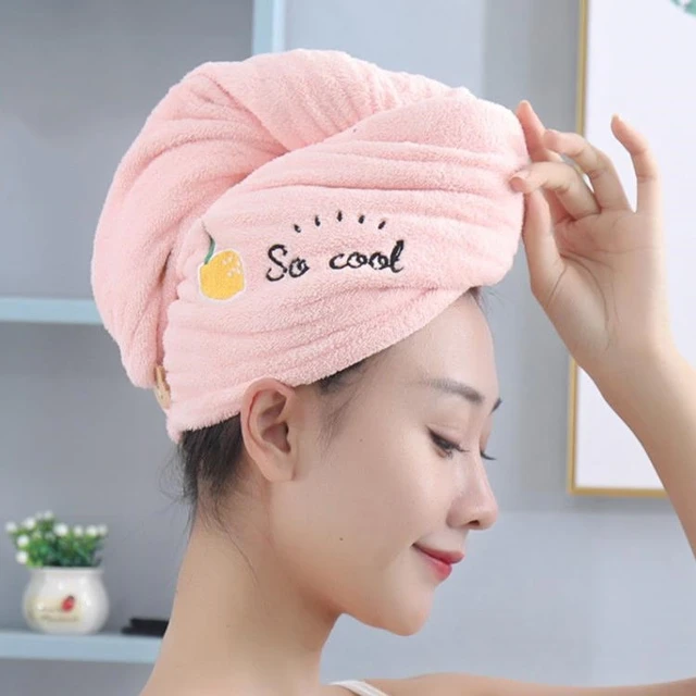 Pink । Microfiber Hair Drying Towel Shower Cap । CN-132