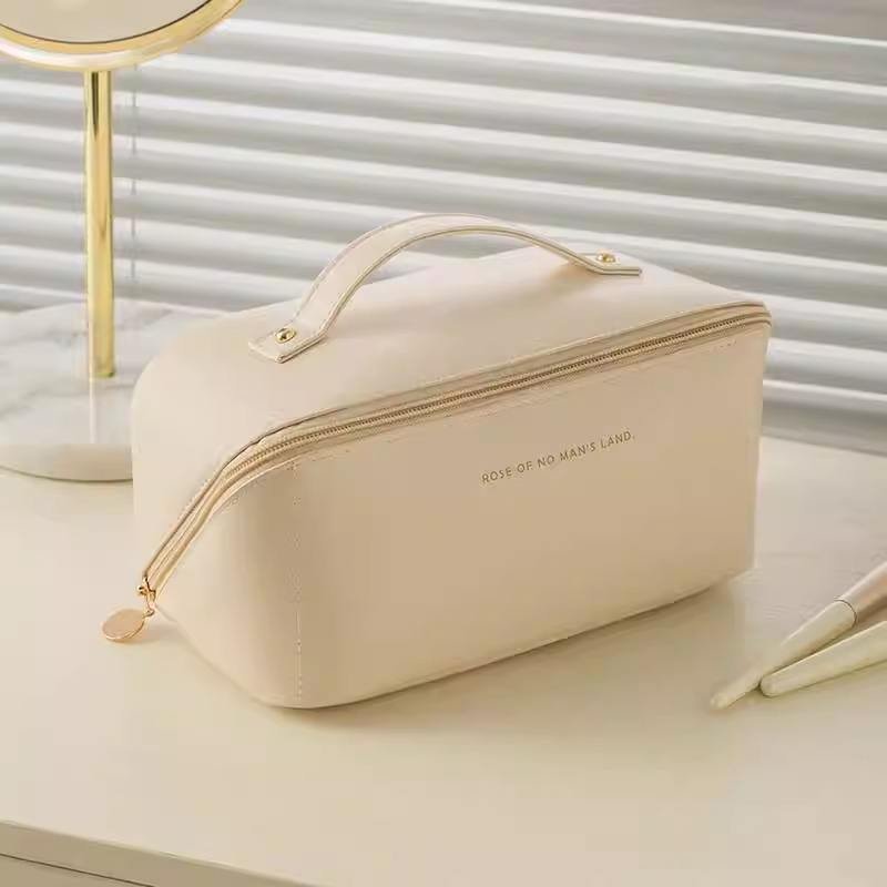 Cream । PU Leather Travel Cosmetic Bag । CN-131