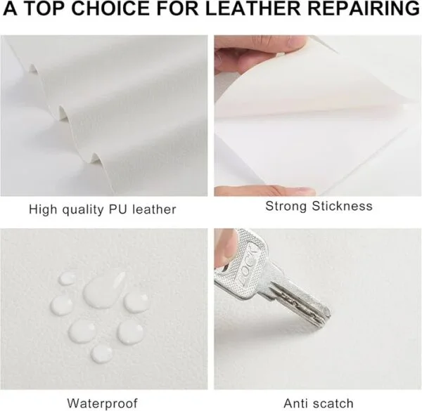 Cream White । Self-Adhesive PU Leather Repair Patch (27×27 inch) । CN-74 - Image 5