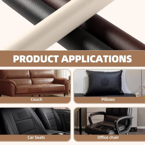 Chocolate । Self-Adhesive PU Leather Repair Patch (27×27 inch) । CN-74 - Image 4