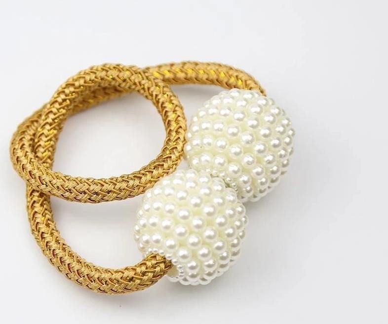 Golden । Magnetic Curtain Tieback with Big Pearl Ball (1 Pair) । CN-28 - Image 8