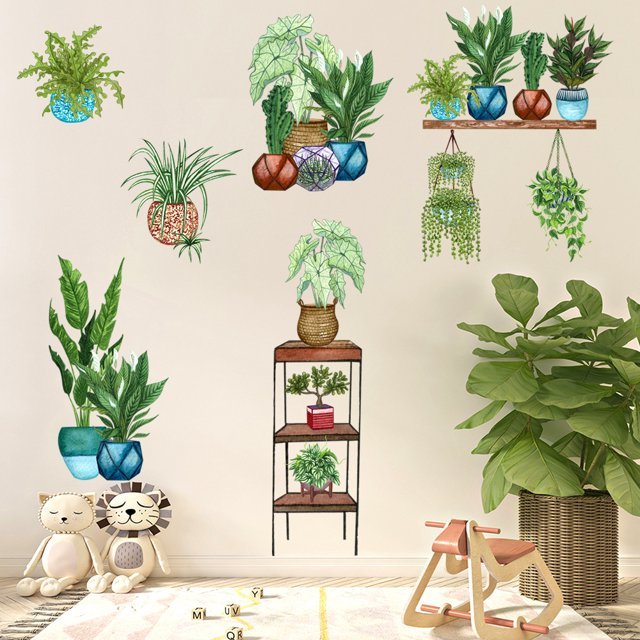 3D Tropical Vine Plant Potted Wall Sticker । CN-07 - Image 3