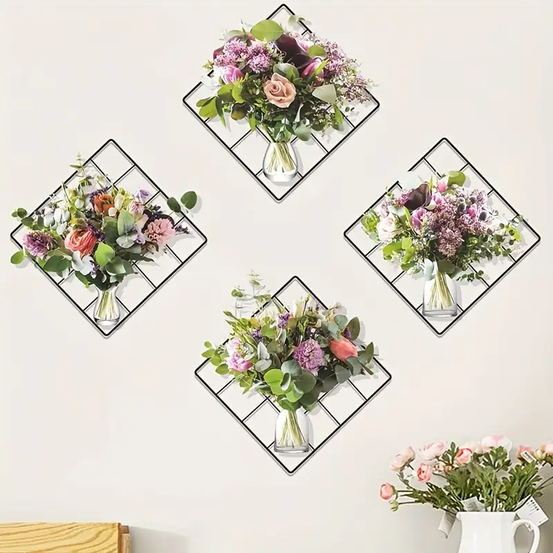 3D Flower Bouquet Vase Wall Sticker (29.3x29.3 cm) । CN-04