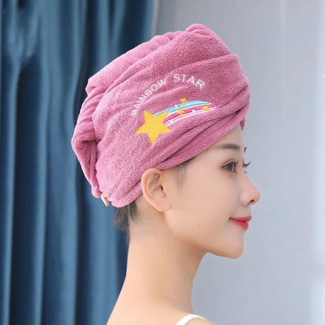 Purple । Microfiber Hair Drying Towel Shower Cap । CN-132