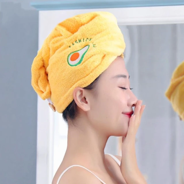 Yellow । Microfiber Hair Drying Towel Shower Cap । CN-132